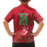 Custom Wales Rugby Pride Hawaiian Shirt Cymru Three feathers Flame Fire Style