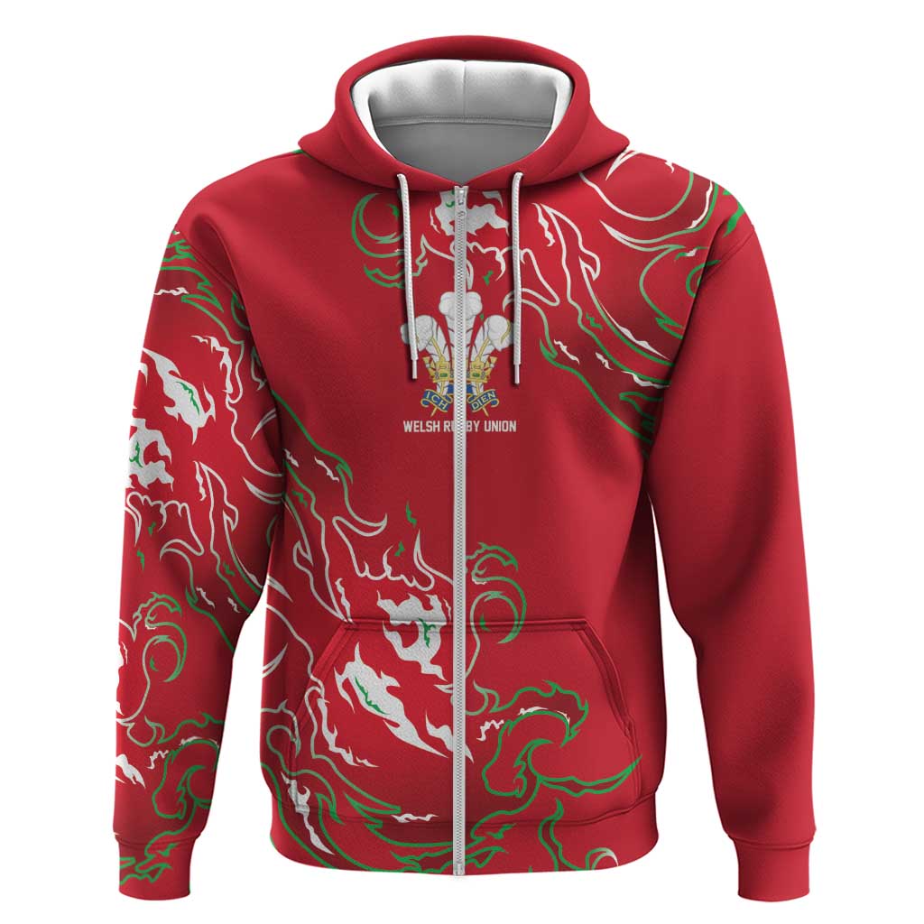 Custom Wales Rugby Pride Hoodie Cymru Three feathers Flame Fire Style