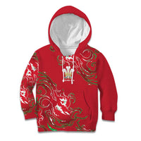Custom Wales Rugby Pride Kid Hoodie Cymru Three feathers Flame Fire Style