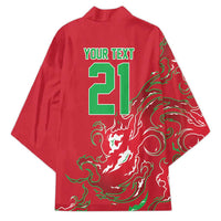 Custom Wales Rugby Pride Kimono Cymru Three feathers Flame Fire Style