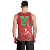 Custom Wales Rugby Pride Men Tank Top Cymru Three feathers Flame Fire Style