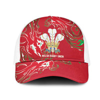 Wales Rugby Pride Mesh Trucker Cap Cymru Three feathers Flame Fire Style