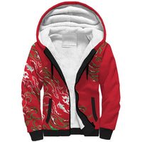 Custom Wales Rugby Pride Sherpa Hoodie Cymru Three feathers Flame Fire Style