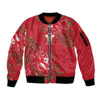 Custom Wales Rugby Pride Sleeve Zip Bomber Jacket Cymru Three feathers Flame Fire Style