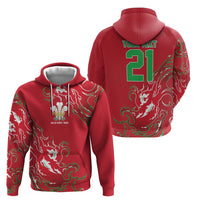 Custom Wales Rugby Pride Zip Hoodie Cymru Three feathers Flame Fire Style