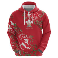 Custom Wales Rugby Pride Zip Hoodie Cymru Three feathers Flame Fire Style