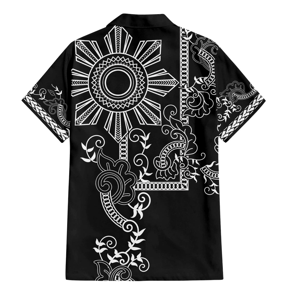 Filipino Sun Tribal Tattoo Family Matching Mermaid Dress and Hawaiian Shirt Philippines Inspired Barong Simple Black LT9 - Wonder Print Shop