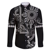 Filipino Sun Tribal Tattoo Family Matching Puletasi and Hawaiian Shirt Philippines Inspired Barong Simple Black - Wonder Print Shop