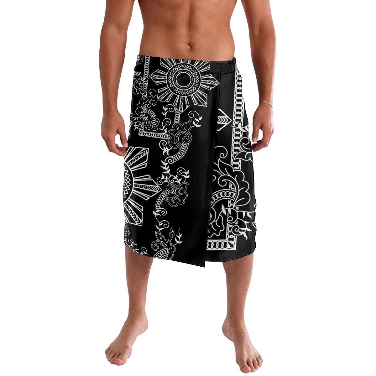 Filipino Sun Tribal Tattoo Lavalava Philippines Inspired Barong Simple Black - Wonder Print Shop