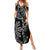 Filipino Sun Tribal Tattoo Summer Maxi Dress Philippines Inspired Barong Simple Black - Wonder Print Shop