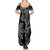 Filipino Sun Tribal Tattoo Summer Maxi Dress Philippines Inspired Barong Simple Black - Wonder Print Shop