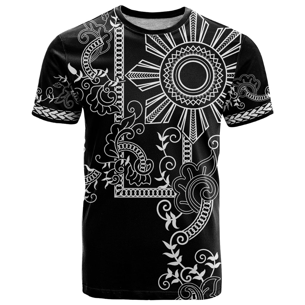 Filipino Sun Tribal Tattoo T Shirt Philippines Inspired Barong Simple Black - Wonder Print Shop