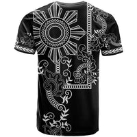 Filipino Sun Tribal Tattoo T Shirt Philippines Inspired Barong Simple Black - Wonder Print Shop