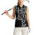 Filipino Sun Tribal Tattoo Women Sleeveless Polo Shirt Philippines Inspired Barong Simple Black - Wonder Print Shop