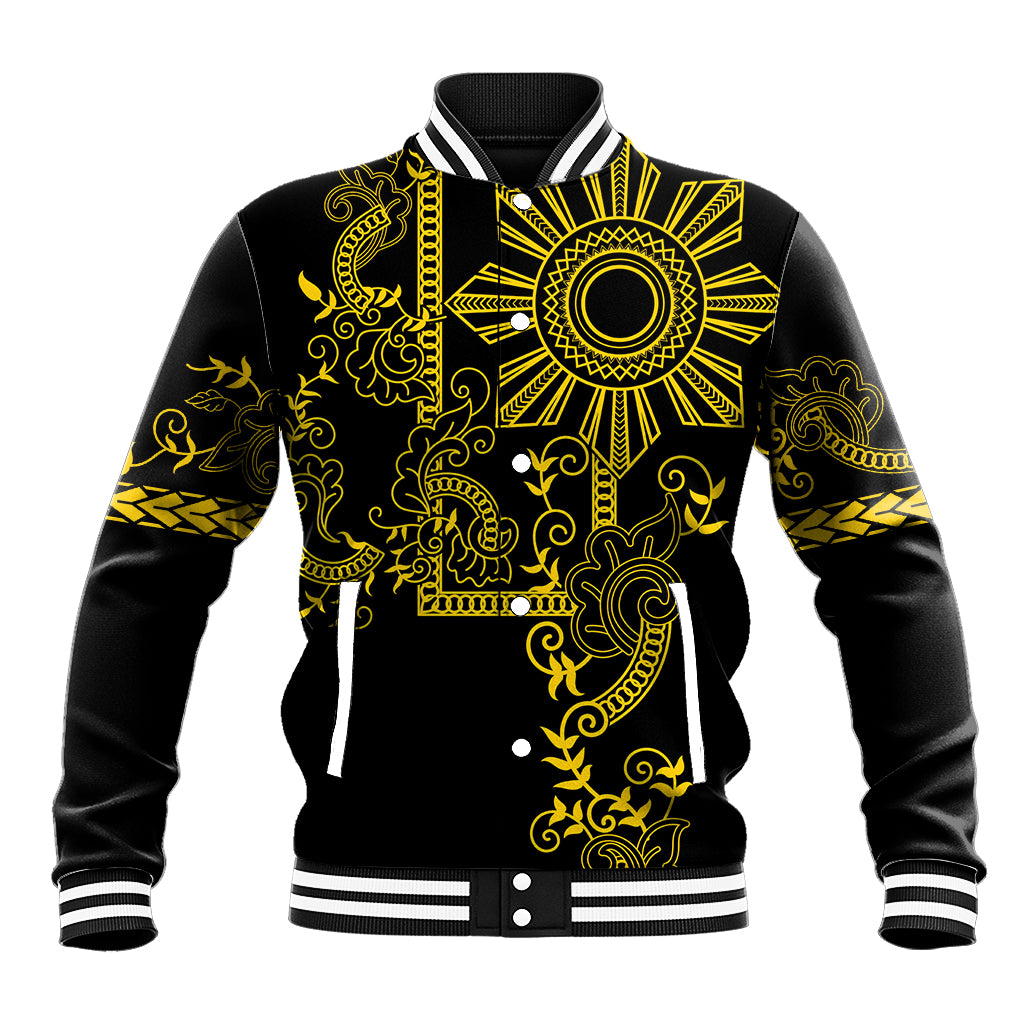 Filipino Sun Tribal Tattoo Baseball Jacket Philippines Inspired Barong Simple Gold LT9 - Wonder Print Shop