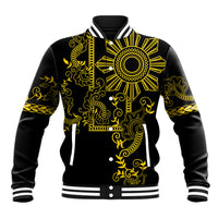 Filipino Sun Tribal Tattoo Baseball Jacket Philippines Inspired Barong Simple Gold LT9 - Wonder Print Shop