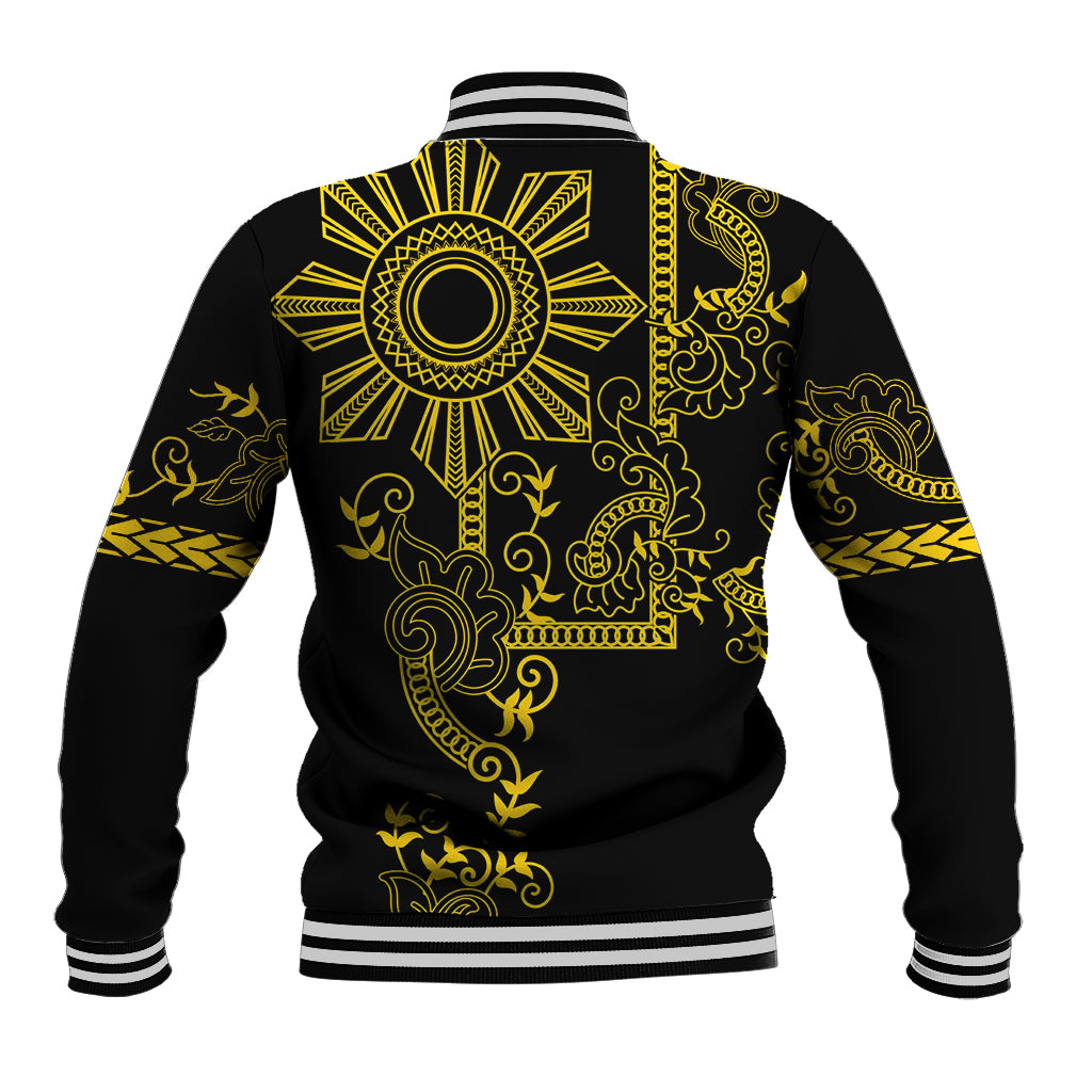 Filipino Sun Tribal Tattoo Baseball Jacket Philippines Inspired Barong Simple Gold LT9 - Wonder Print Shop