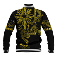 Filipino Sun Tribal Tattoo Baseball Jacket Philippines Inspired Barong Simple Gold LT9 - Wonder Print Shop