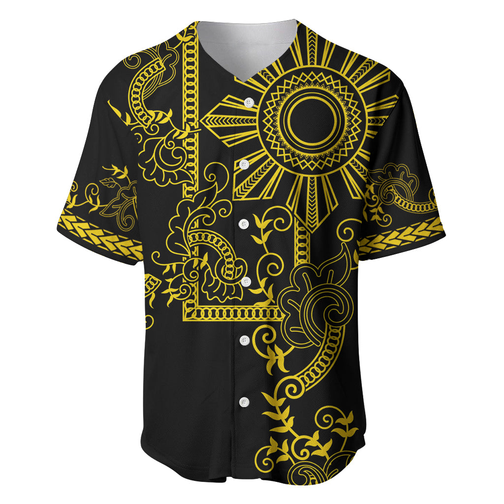 Filipino Sun Tribal Tattoo Baseball Jersey Philippines Inspired Barong Simple Gold LT9 - Wonder Print Shop
