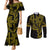 Filipino Sun Tribal Tattoo Couples Matching Mermaid Dress and Long Sleeve Button Shirt Philippines Inspired Barong Simple Gold