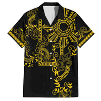Filipino Sun Tribal Tattoo Hawaiian Shirt Philippines Inspired Barong Simple Gold - Wonder Print Shop