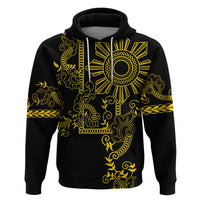 Filipino Sun Tribal Tattoo Hoodie Philippines Inspired Barong Simple Gold - Wonder Print Shop