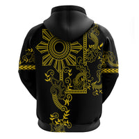 Filipino Sun Tribal Tattoo Hoodie Philippines Inspired Barong Simple Gold - Wonder Print Shop