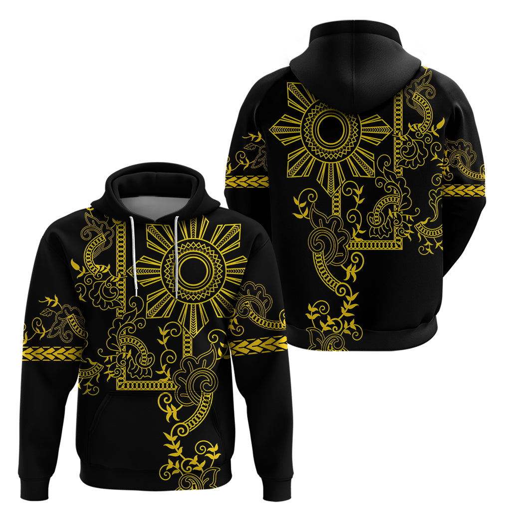 Filipino Sun Tribal Tattoo Hoodie Philippines Inspired Barong Simple Gold - Wonder Print Shop