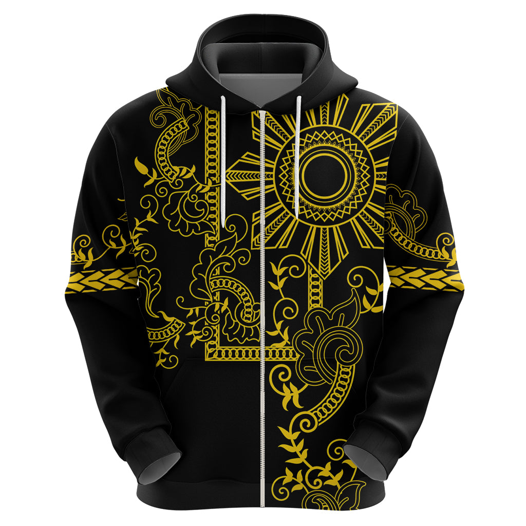 Filipino Sun Tribal Tattoo Hoodie Philippines Inspired Barong Simple Gold - Wonder Print Shop