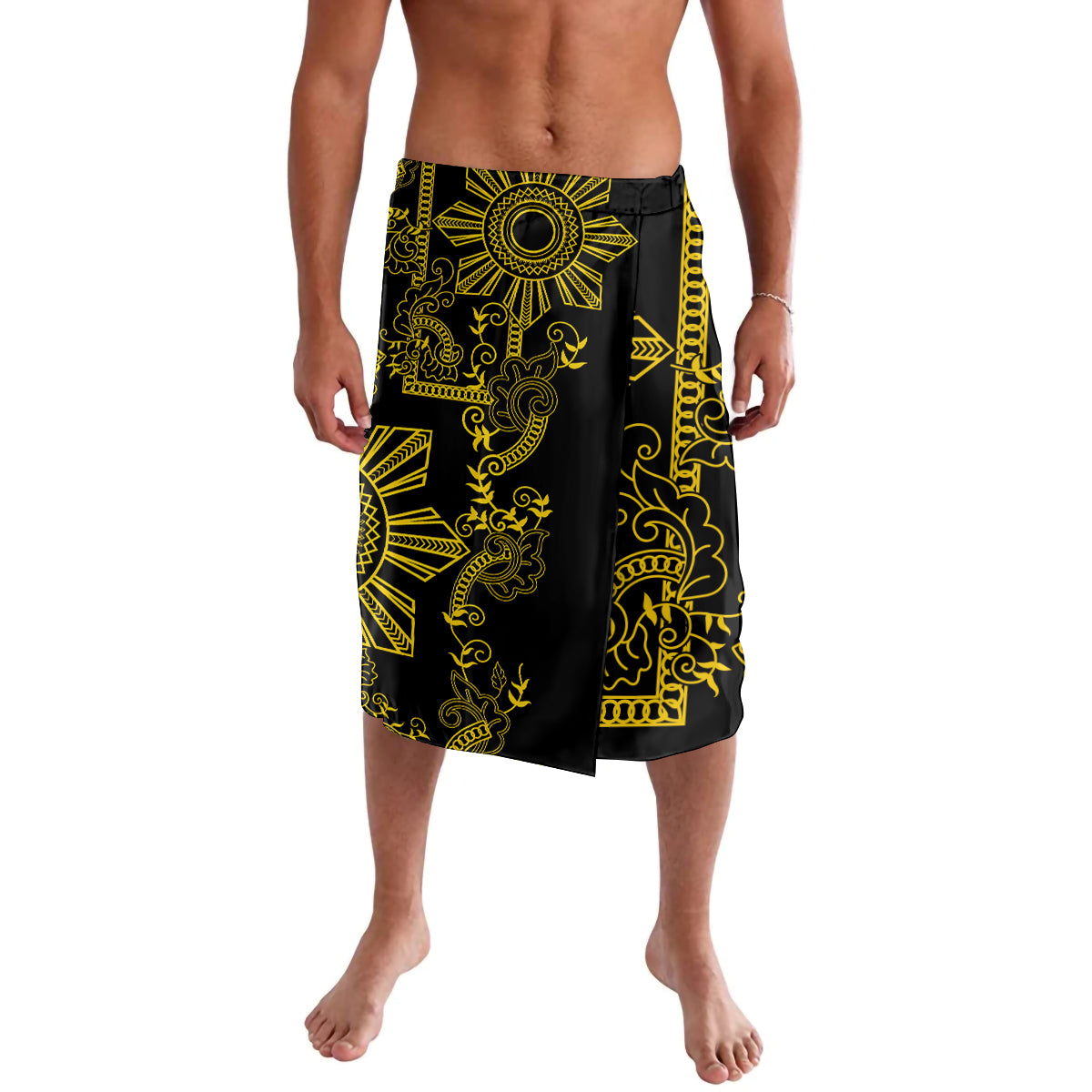 Filipino Sun Tribal Tattoo Lavalava Philippines Inspired Barong Simple Gold - Wonder Print Shop