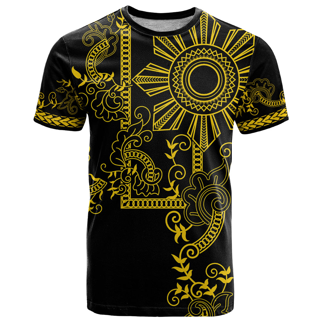 Filipino Sun Tribal Tattoo T Shirt Philippines Inspired Barong Simple Gold - Wonder Print Shop