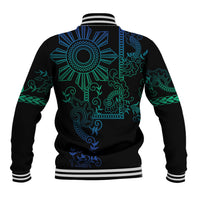 Filipino Sun Tribal Tattoo Baseball Jacket Philippines Inspired Barong Blue Art LT9 - Wonder Print Shop