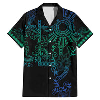 Filipino Sun Tribal Tattoo Family Matching Mermaid Dress and Hawaiian Shirt Philippines Inspired Barong Blue Art LT9 - Wonder Print Shop