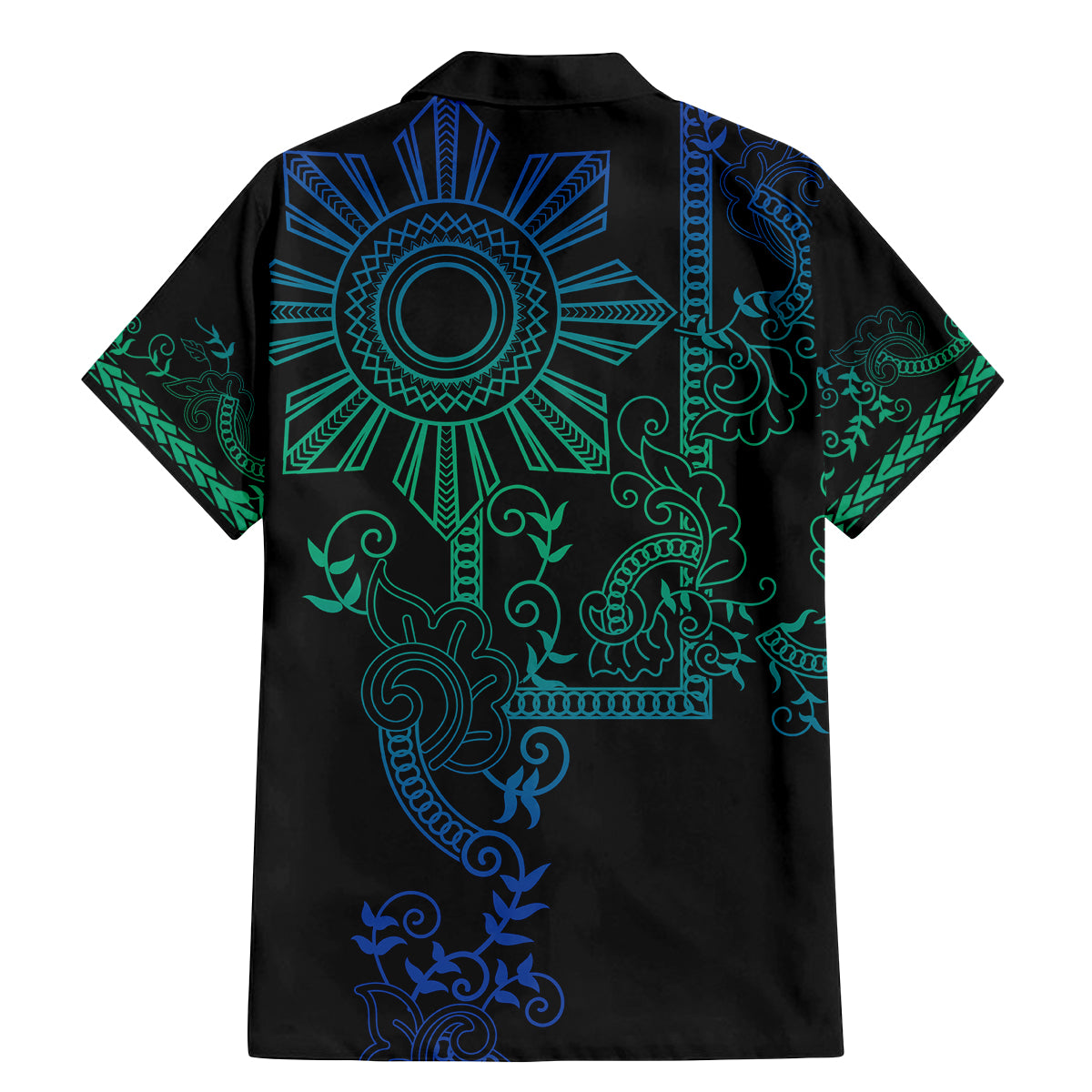 Filipino Sun Tribal Tattoo Family Matching Mermaid Dress and Hawaiian Shirt Philippines Inspired Barong Blue Art LT9 - Wonder Print Shop