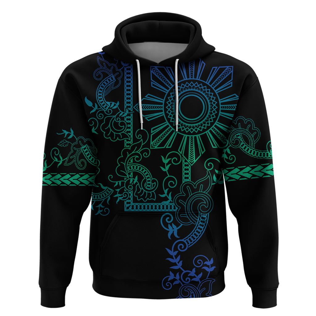 Filipino Sun Tribal Tattoo Hoodie Philippines Inspired Barong Blue Art - Wonder Print Shop