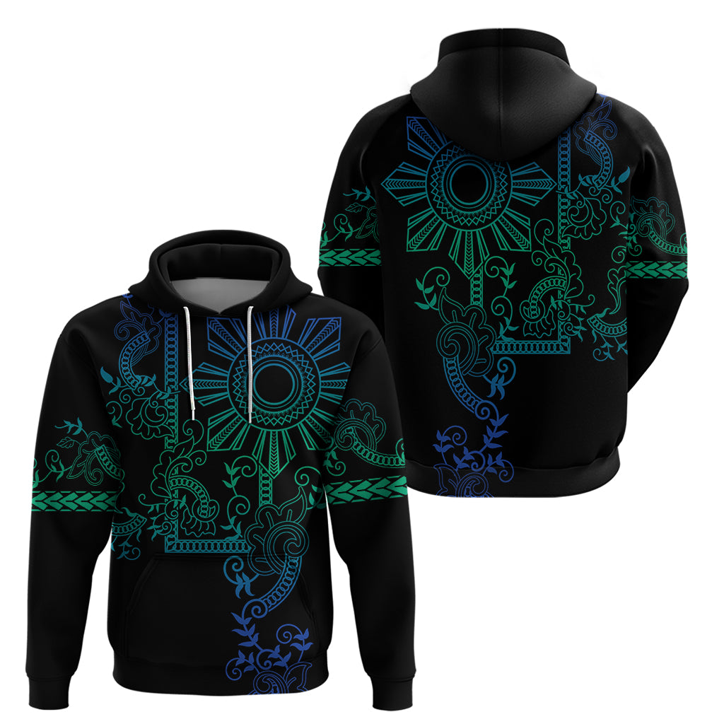Filipino Sun Tribal Tattoo Hoodie Philippines Inspired Barong Blue Art - Wonder Print Shop