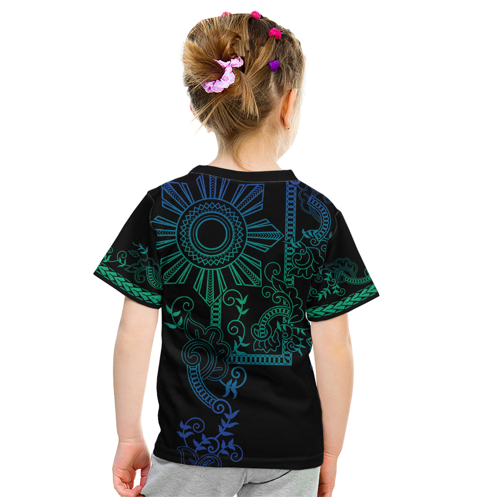 Filipino Sun Tribal Tattoo Kid T Shirt Philippines Inspired Barong Blue Art - Wonder Print Shop