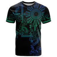 Filipino Sun Tribal Tattoo T Shirt Philippines Inspired Barong Blue Art - Wonder Print Shop