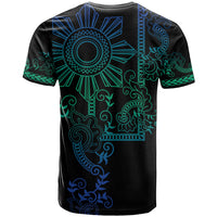 Filipino Sun Tribal Tattoo T Shirt Philippines Inspired Barong Blue Art - Wonder Print Shop