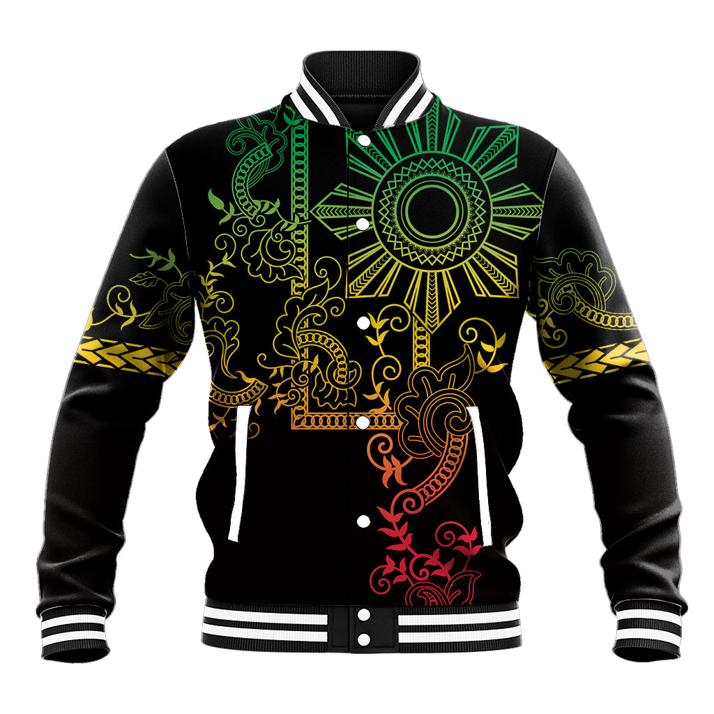 Filipino Sun Tribal Tattoo Baseball Jacket Philippines Inspired Barong Reggae Art LT9 - Wonder Print Shop
