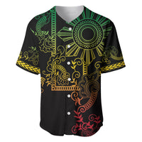 Filipino Sun Tribal Tattoo Baseball Jersey Philippines Inspired Barong Reggae Art LT9 - Wonder Print Shop