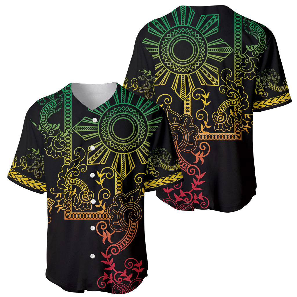 Filipino Sun Tribal Tattoo Baseball Jersey Philippines Inspired Barong Reggae Art LT9 - Wonder Print Shop
