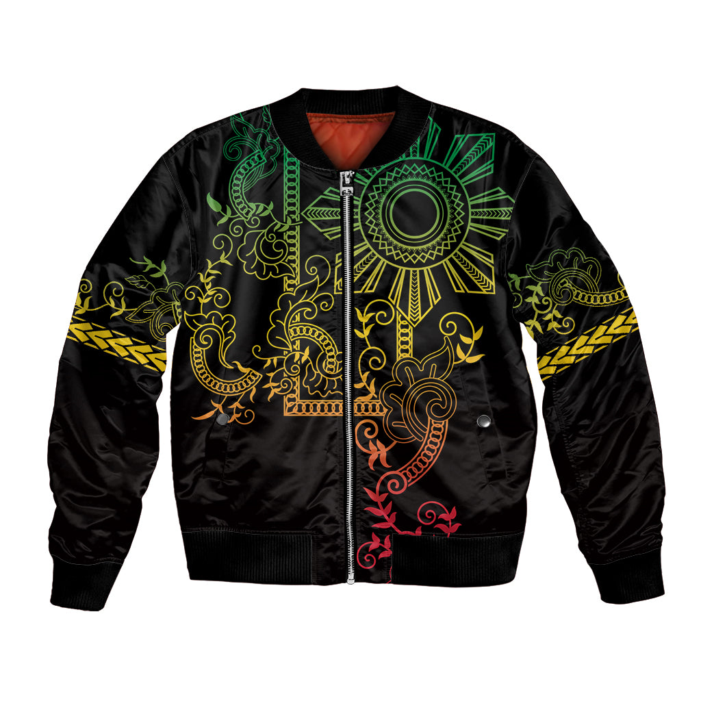 Filipino Sun Tribal Tattoo Bomber Jacket Philippines Inspired Barong Reggae Art LT9 - Wonder Print Shop