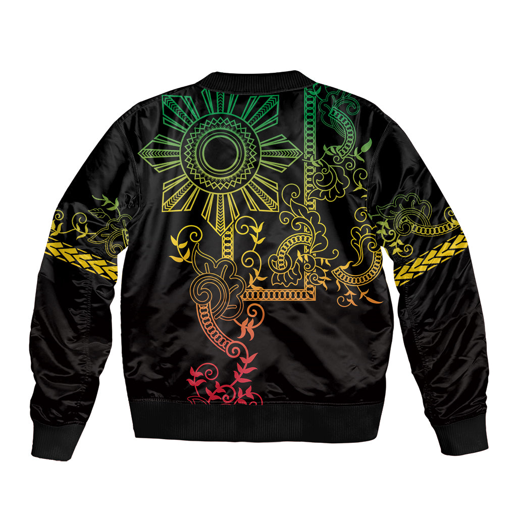 Filipino Sun Tribal Tattoo Bomber Jacket Philippines Inspired Barong Reggae Art LT9 - Wonder Print Shop