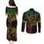 Filipino Sun Tribal Tattoo Couples Matching Puletasi and Long Sleeve Button Shirt Philippines Inspired Barong Reggae Art LT9 - Wonder Print Shop
