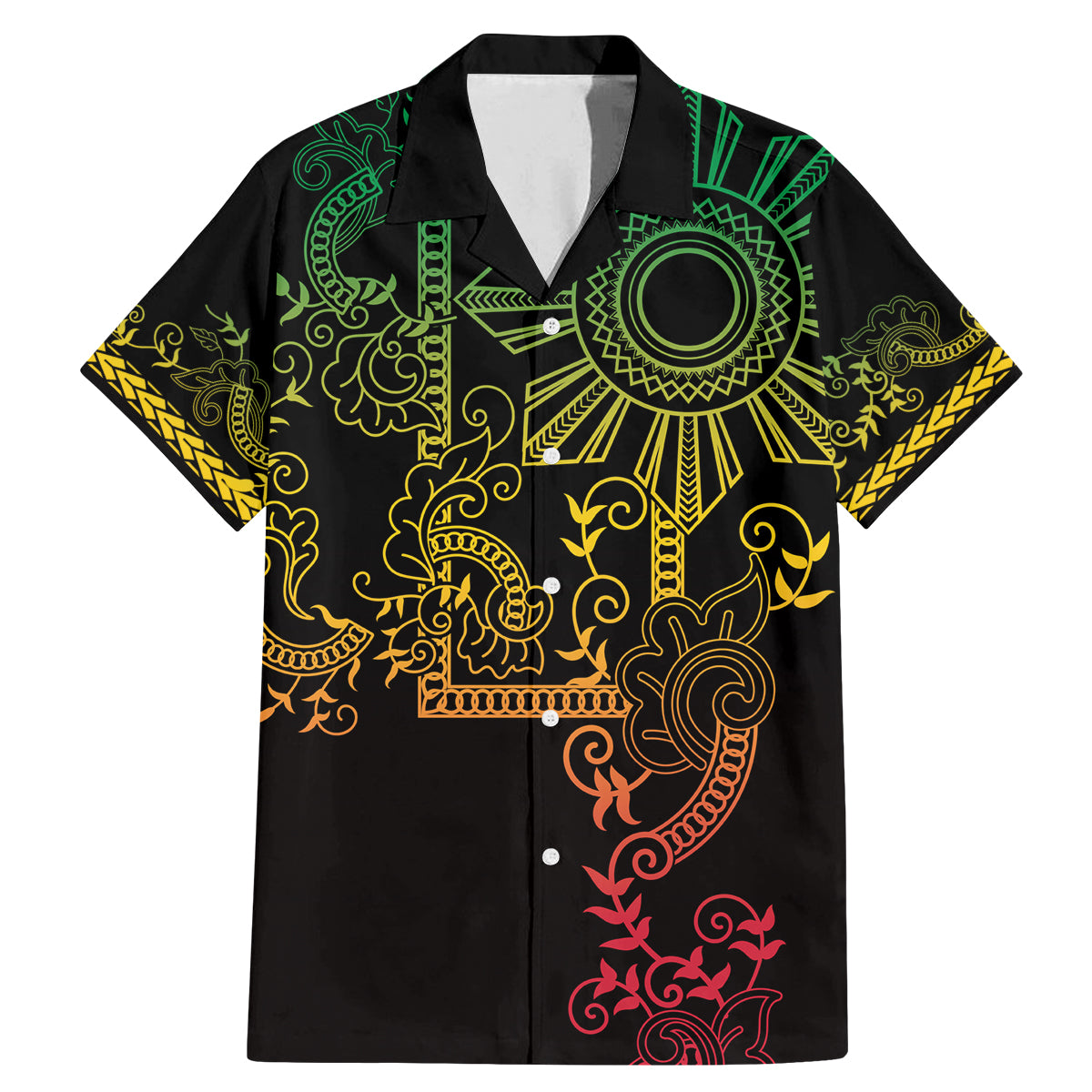 Filipino Sun Tribal Tattoo Family Matching Mermaid Dress and Hawaiian Shirt Philippines Inspired Barong Reggae Art LT9 - Wonder Print Shop