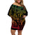 Filipino Sun Tribal Tattoo Family Matching Off Shoulder Short Dress and Hawaiian Shirt Philippines Inspired Barong Reggae Art LT9 - Wonder Print Shop