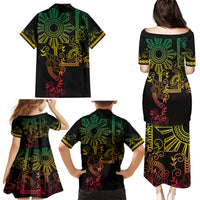 Filipino Sun Tribal Tattoo Family Matching Puletasi and Hawaiian Shirt Philippines Inspired Barong Reggae Art - Wonder Print Shop