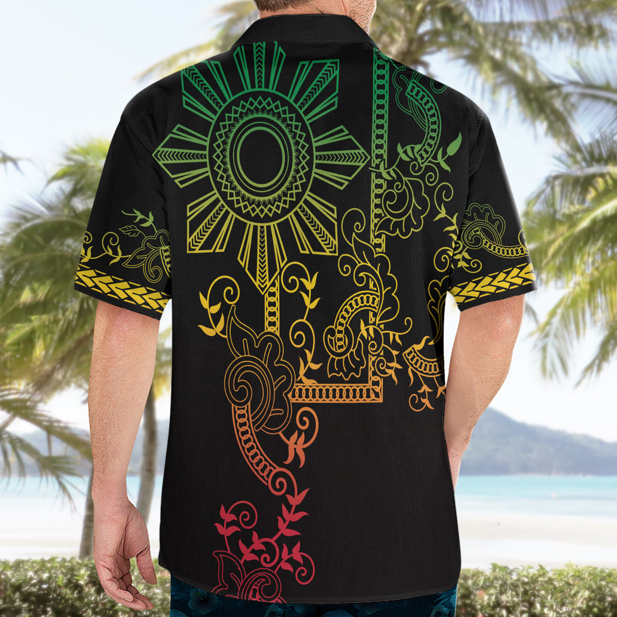 Filipino Sun Tribal Tattoo Hawaiian Shirt Philippines Inspired Barong Reggae Art - Wonder Print Shop