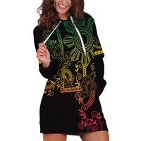 Filipino Sun Tribal Tattoo Hoodie Dress Philippines Inspired Barong Reggae Art - Wonder Print Shop